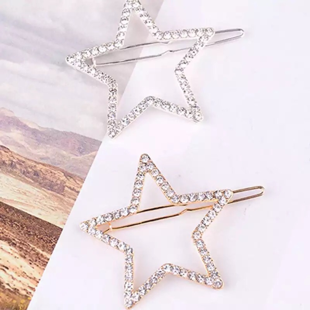 Moon & Star Rhinestone Barrette - Picture 3 of 8